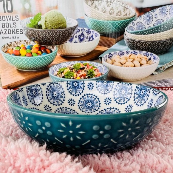 10 Pcs of Ceramic Bowl set for Salad,Snacks,Desserts Serving -400mL - Picture 5 of 8